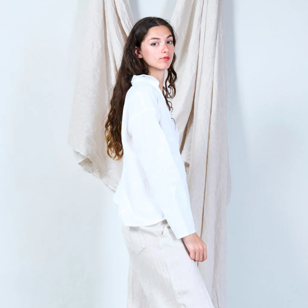 100% Cotton star embroidered white tunic wholesale