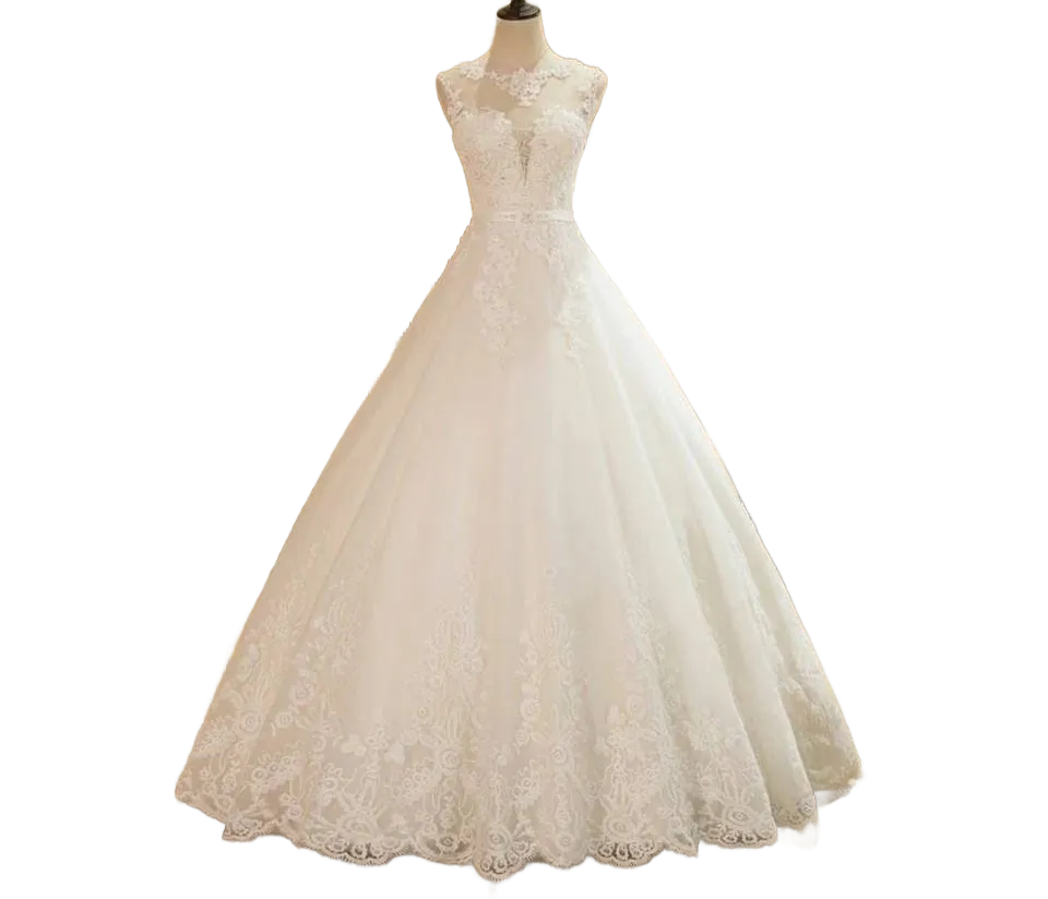 Affordable A-line wedding gown - Beautiful Lace and beadwork