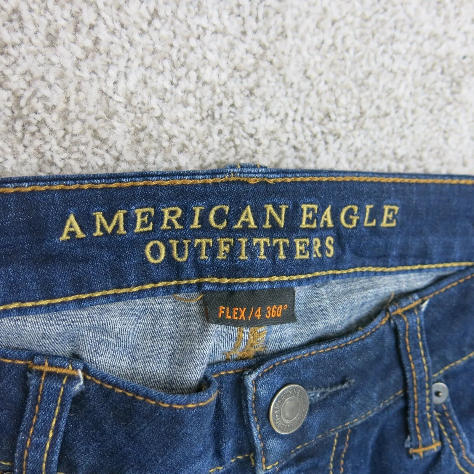 American Eagle Mens Skinny Jeans Next Level Stretch Mid Rise Blue Size W31XL32