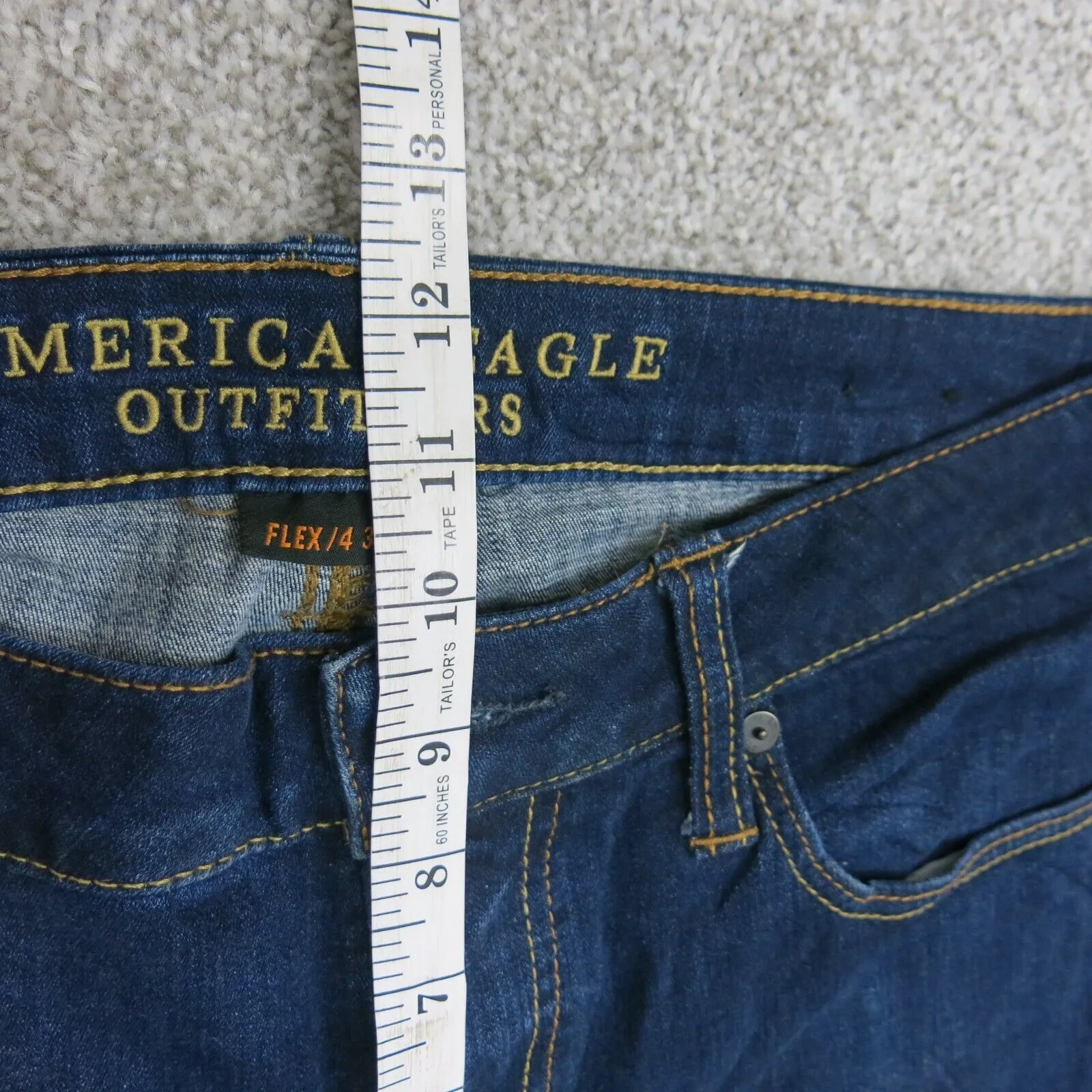 American Eagle Mens Skinny Jeans Next Level Stretch Mid Rise Blue Size W31XL32