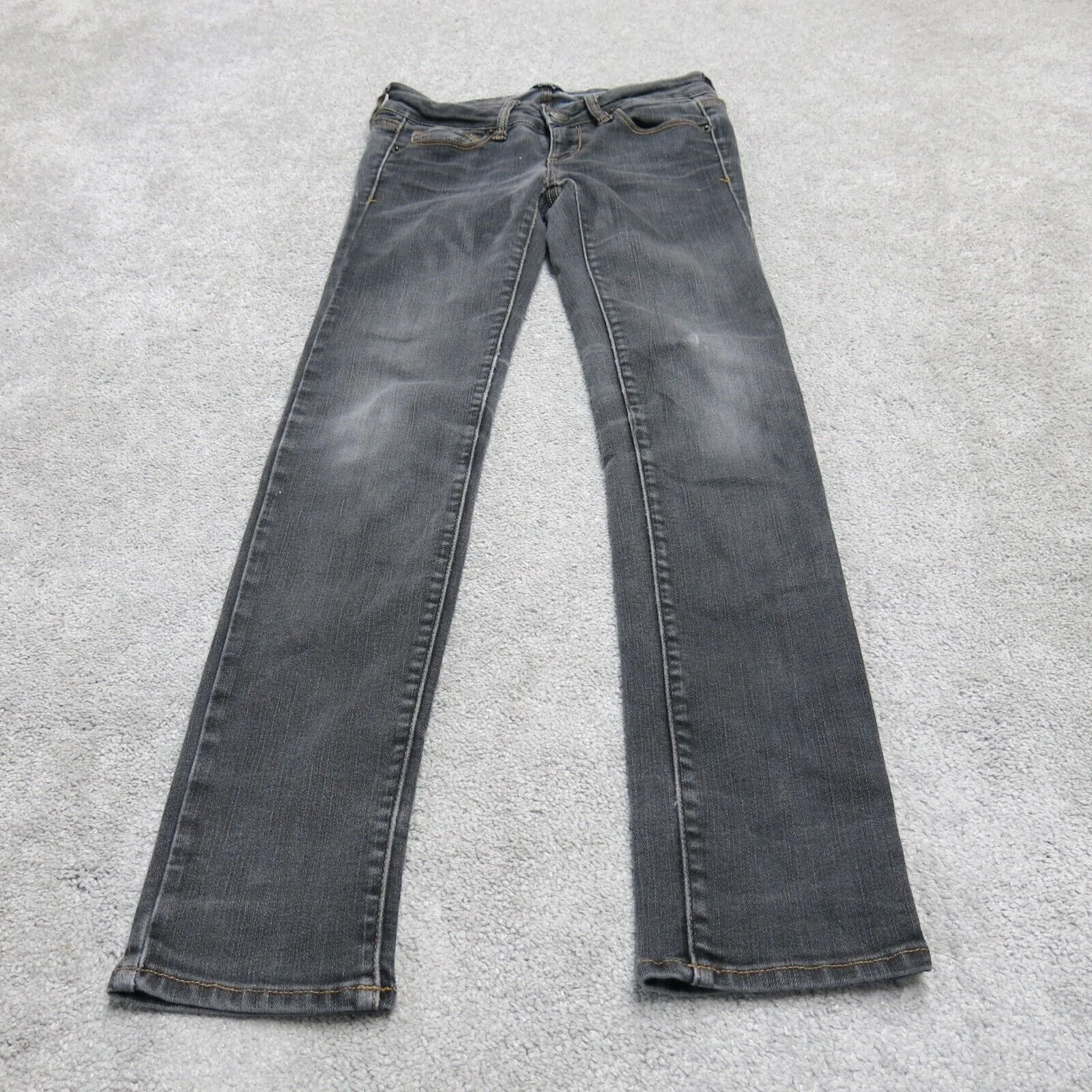 American Eagle Outfitters Womens Jeans Skinny Fit Denim Stretch Black Size 0