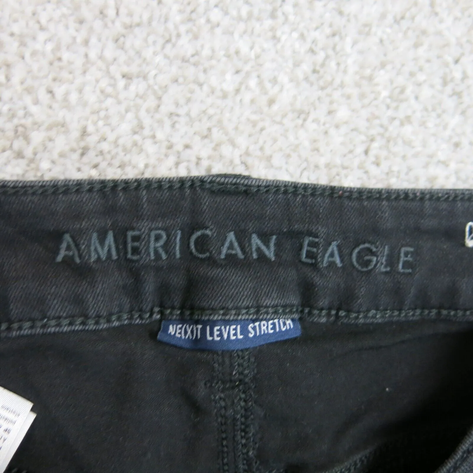 American Eagle Womens Skinny Leg Jeans Slim Fit Mid Rise Pockets Black Size 8