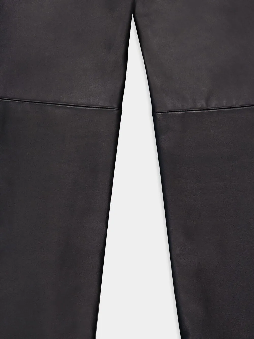 Black High-Waist Leather Trousers