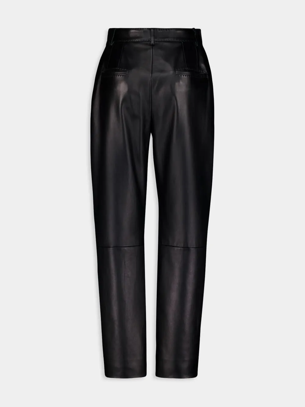 Black High-Waist Leather Trousers