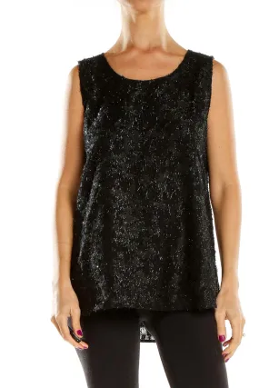 Black Sparkly Sleeveless Blouse