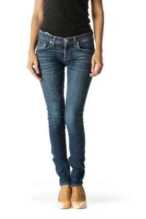 Blue Medium Wash Skinny Jeans