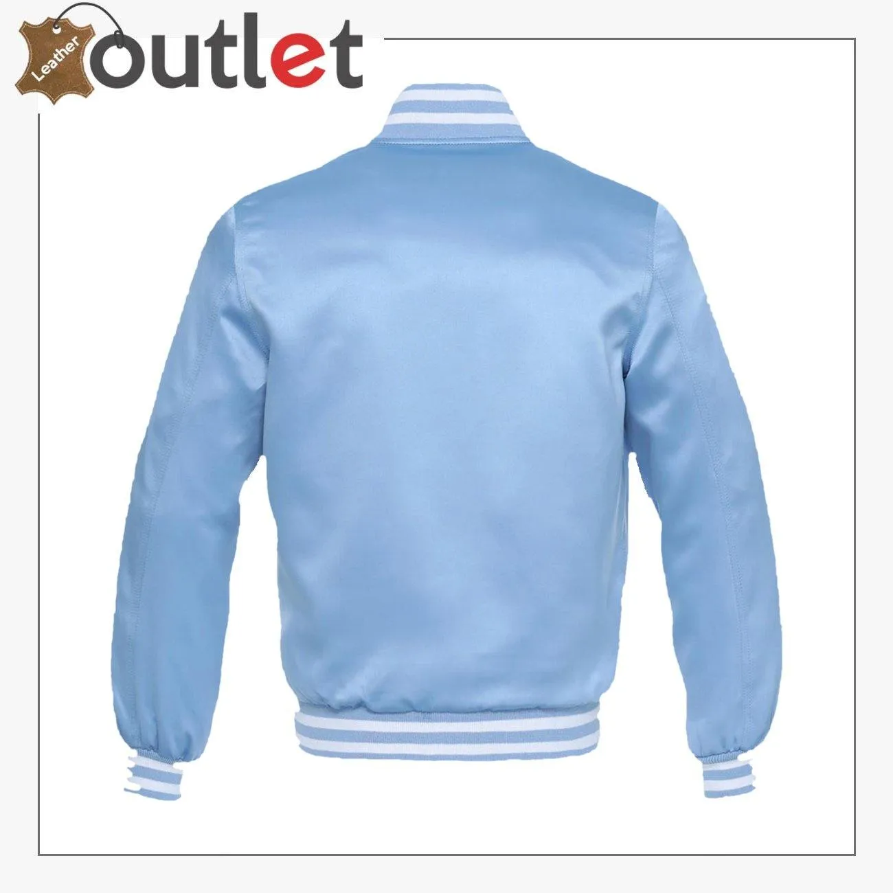 Blue Satin Varsity Jacket