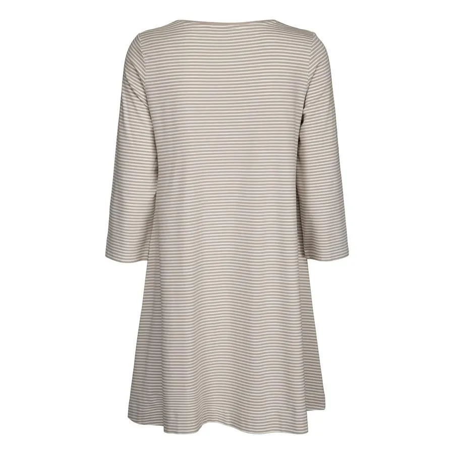 Bryce Tunic in Dove & Soft White Stripes