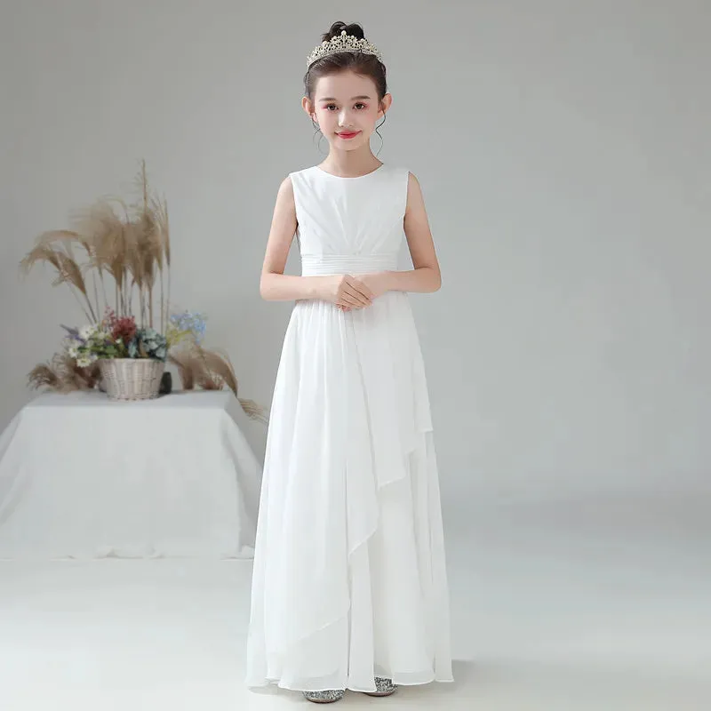 Chiffon Flower Girl Dress For Wedding Party First Communion 2024 Little Bride Gowns Junior Bridesmaid