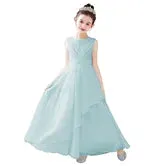 Chiffon Flower Girl Dress For Wedding Party First Communion 2024 Little Bride Gowns Junior Bridesmaid