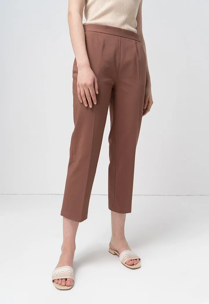 Choice Wide Leg High Waist Trouser Brown