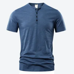 Classic Short-Sleeve Button Henley Shirts