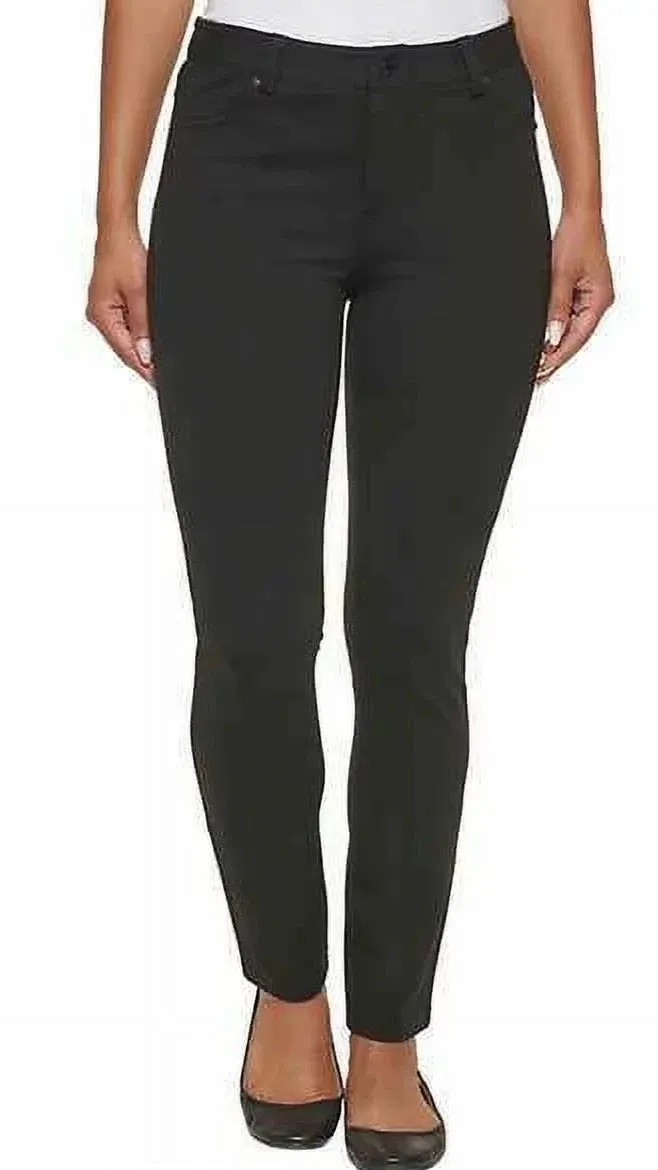 DKNY Jeans Women's Ponte Pant Mid-Rise Zip Fly Pant GRAY