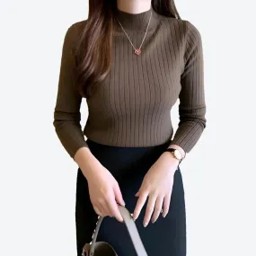 Elegant Ribbed Turtleneck Sweaters