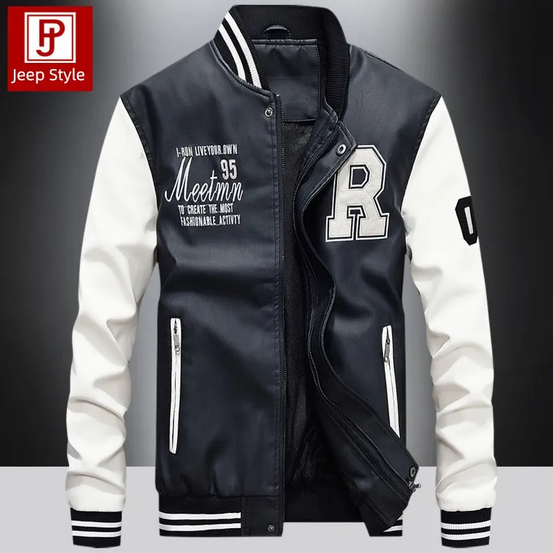 European and American Fashionable Casual Label Leather Coat Motorcycle Clothing