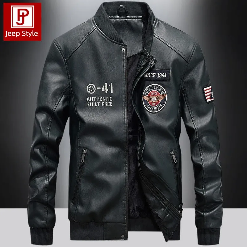 European and American Fashionable Casual Label Leather Coat Motorcycle Clothing