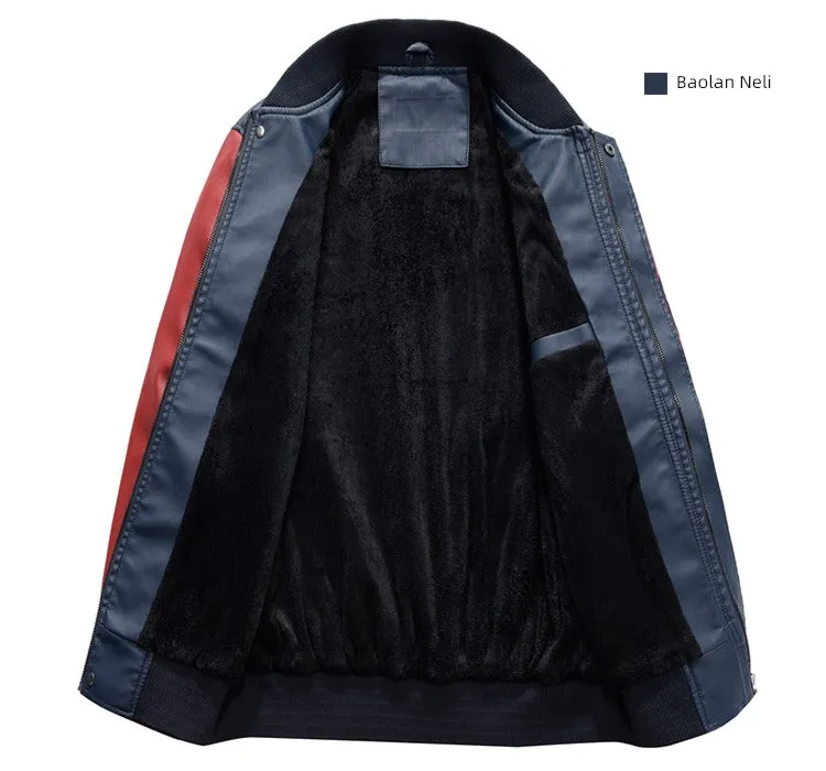 European and American Fashionable Casual Label Leather Coat Motorcycle Clothing