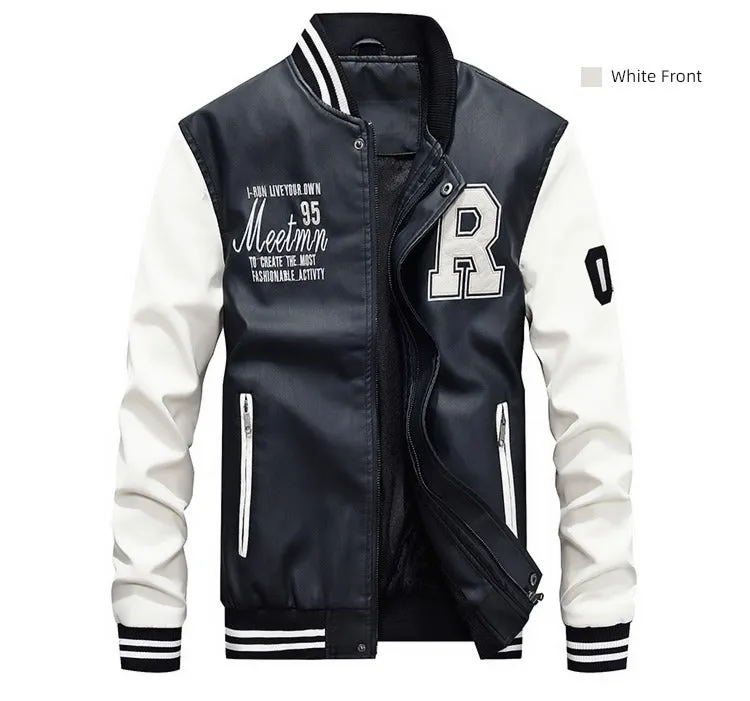 European and American Fashionable Casual Label Leather Coat Motorcycle Clothing