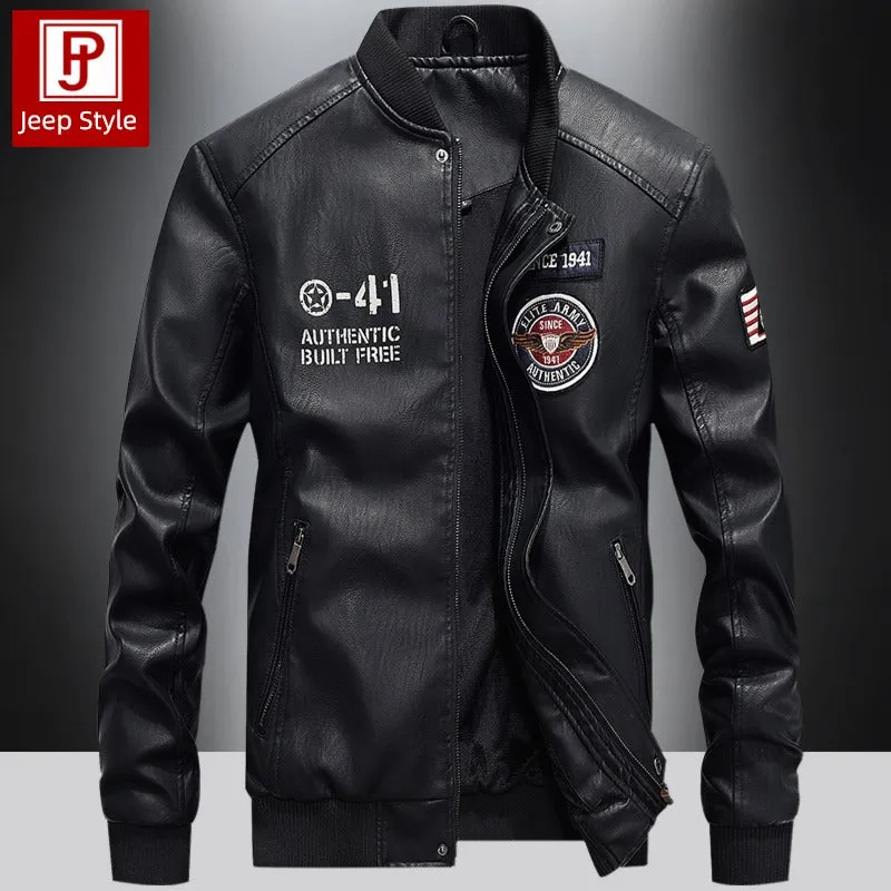 European and American Fashionable Casual Label Leather Coat Motorcycle Clothing