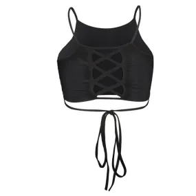 Gothic Short Bandage Spaghetti Straps Tank Tops