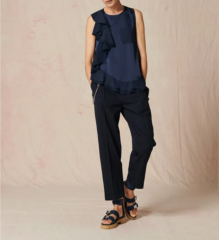 High Coda Navy Ruffle Top