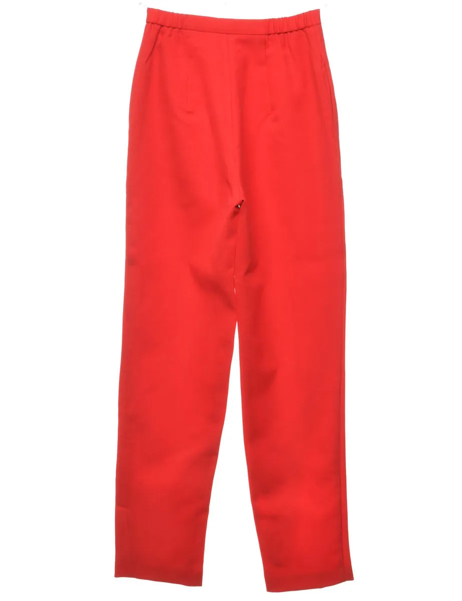 High Waist Red Trousers - W24 L31