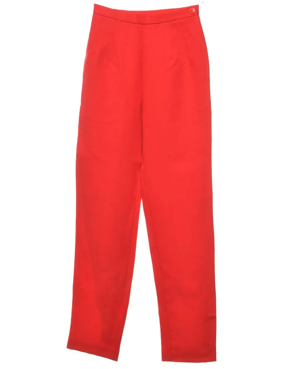 High Waist Red Trousers - W24 L31