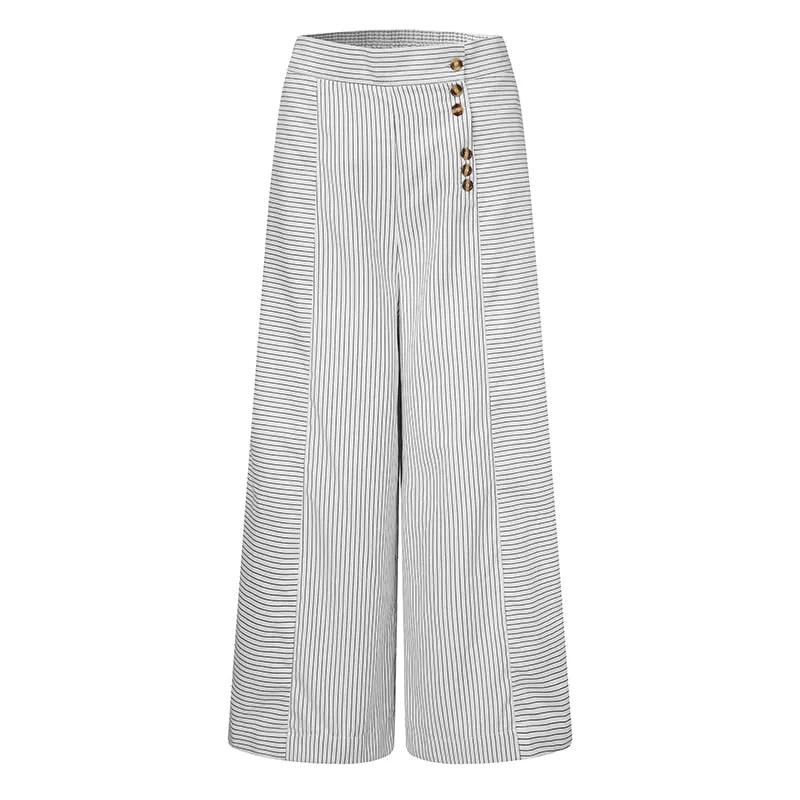 High Waist Stripe Wide leg Trousers