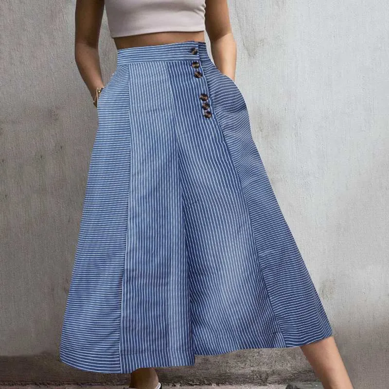 High Waist Stripe Wide leg Trousers