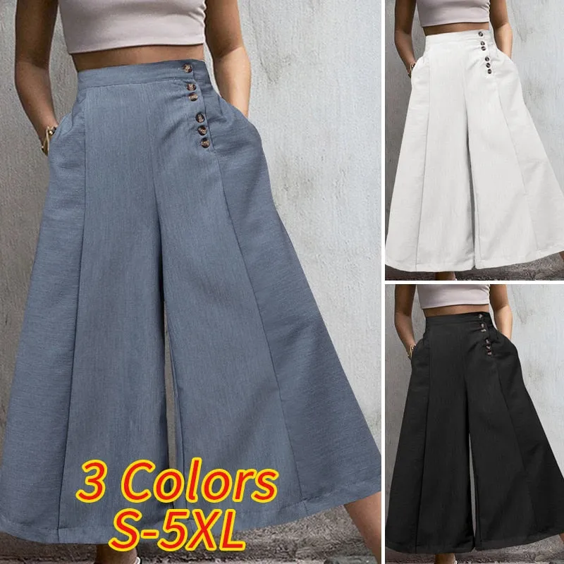 High Waist Stripe Wide leg Trousers