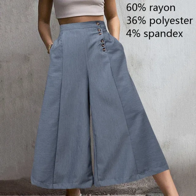 High Waist Stripe Wide leg Trousers