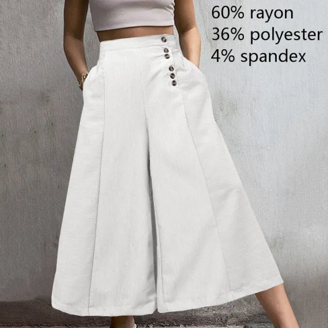 High Waist Stripe Wide leg Trousers