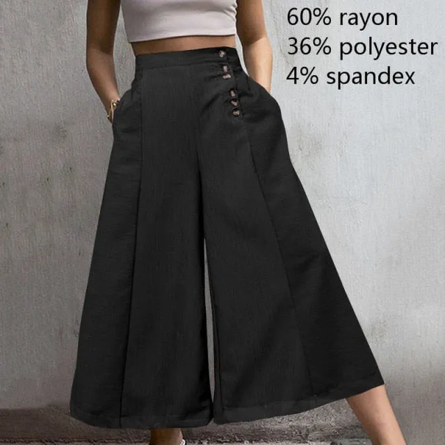 High Waist Stripe Wide leg Trousers