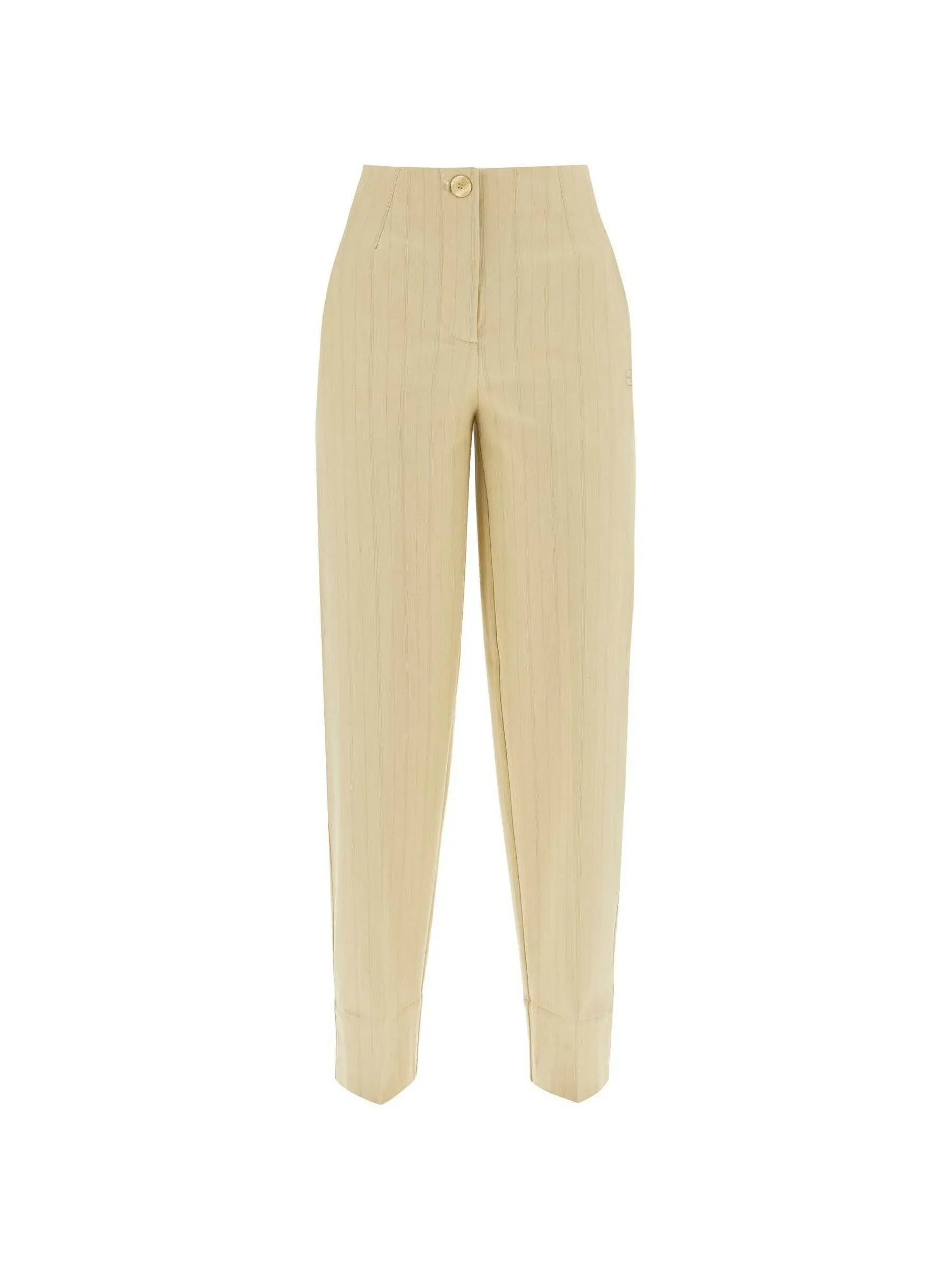 High-Waist Striped Trousers