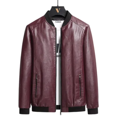 Leather Jacket Bomber Motorcycle Jacket Men Biker Leather Baseball Jacket Plus Fashion Causal Jaqueta Masculino 2023