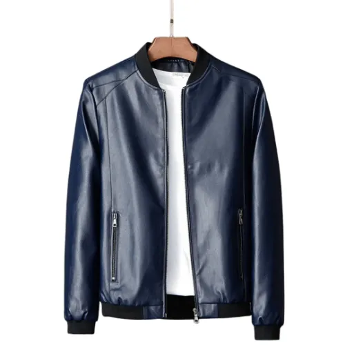 Leather Jacket Bomber Motorcycle Jacket Men Biker Leather Baseball Jacket Plus Fashion Causal Jaqueta Masculino 2023