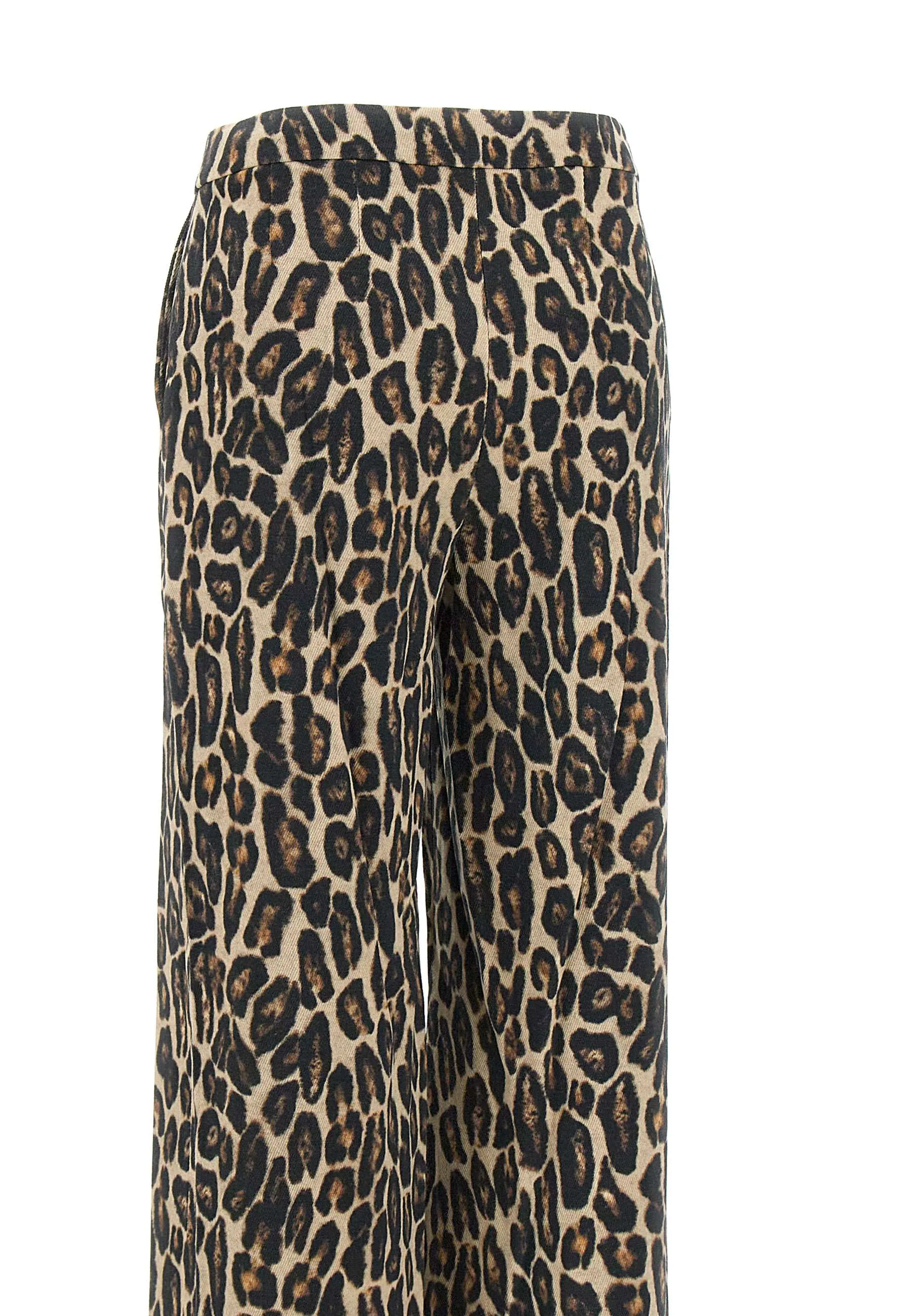 Leopard Print High Waist Trousers