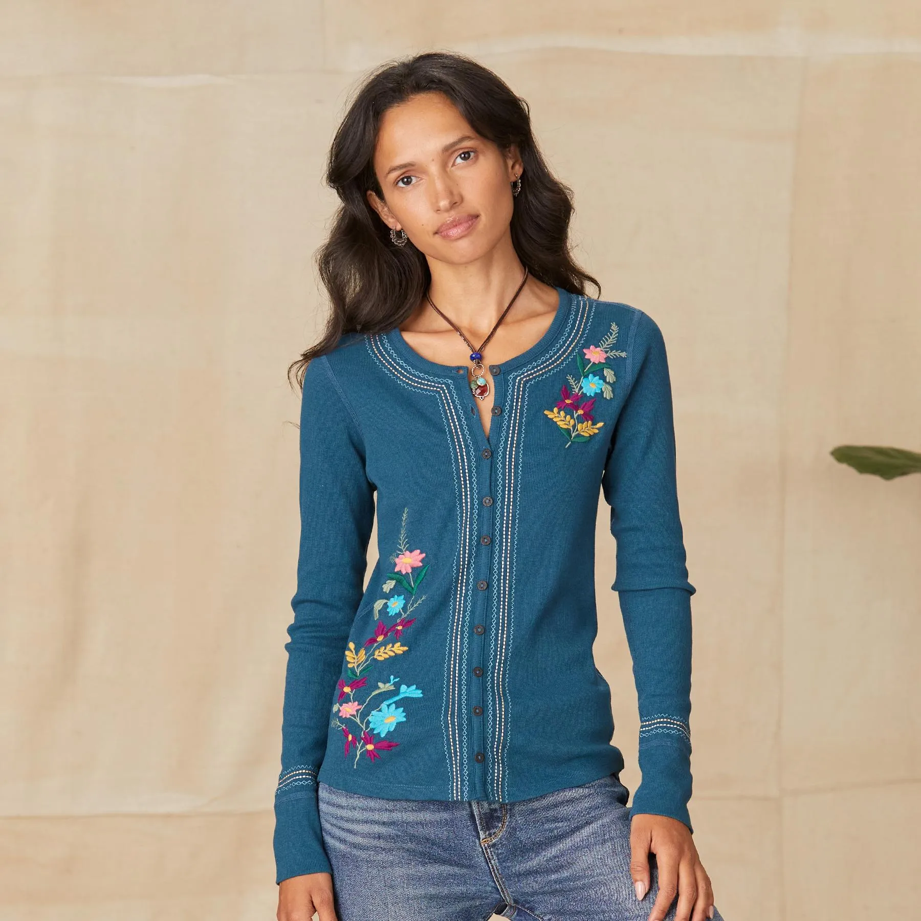 Mara Floral Henley