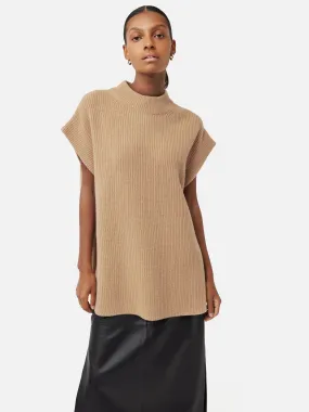 Merino Cashmere Ribbed Tunic | Camel