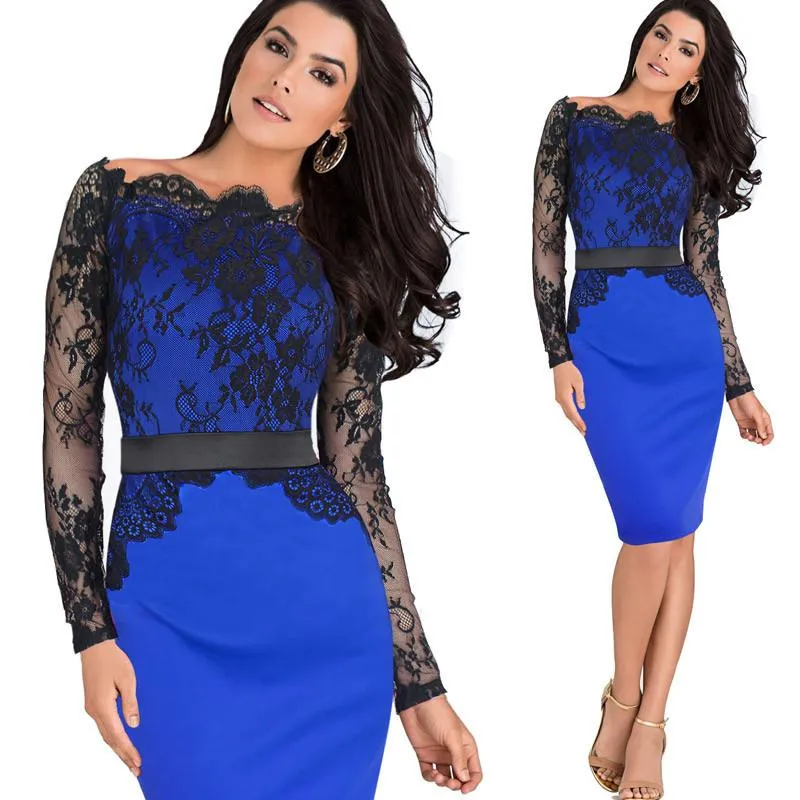 Retro Lace Off Shoulder Party Dress