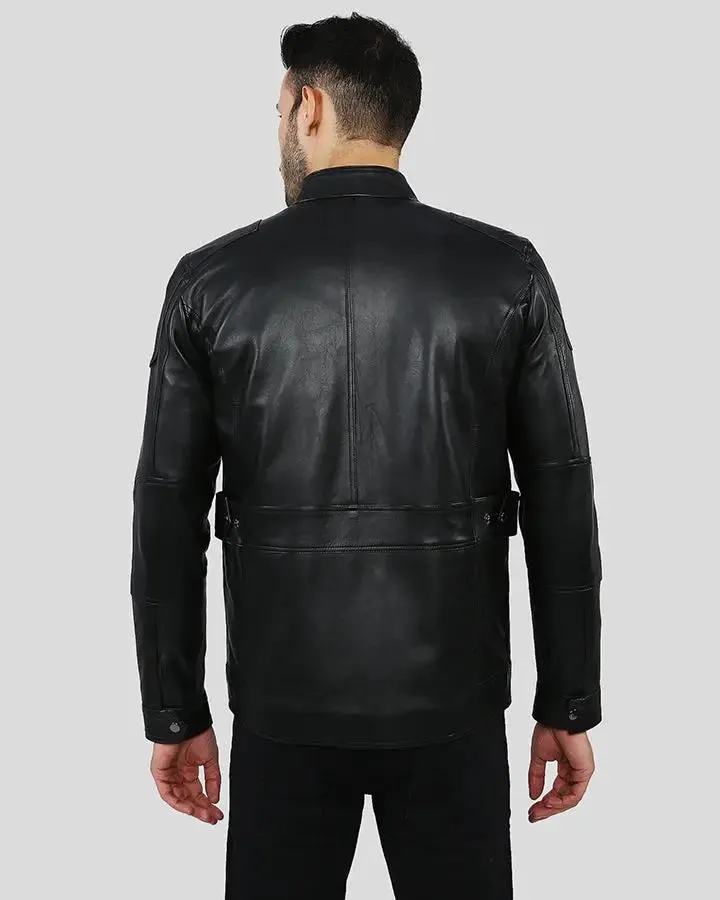 Rory Black Biker Leather Jacket