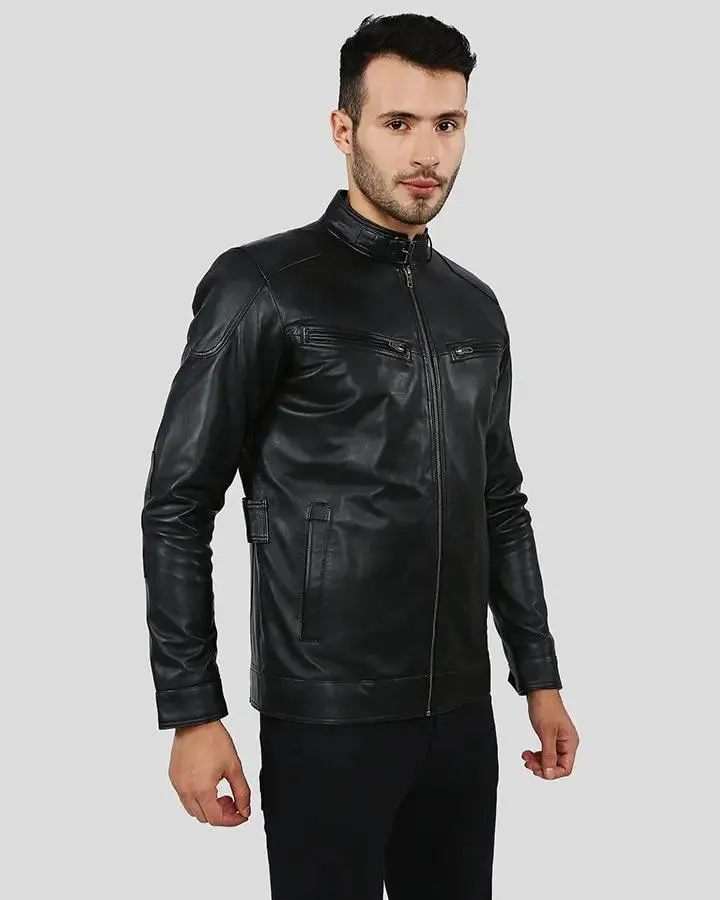 Rory Black Biker Leather Jacket