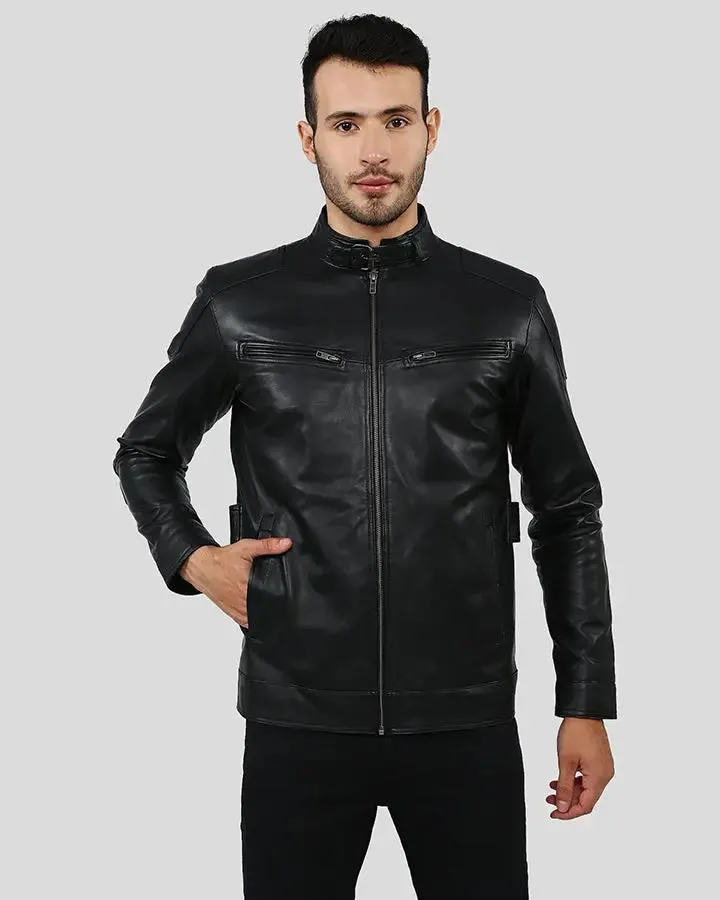 Rory Black Biker Leather Jacket