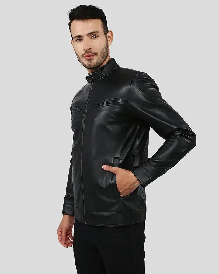 Rory Black Biker Leather Jacket