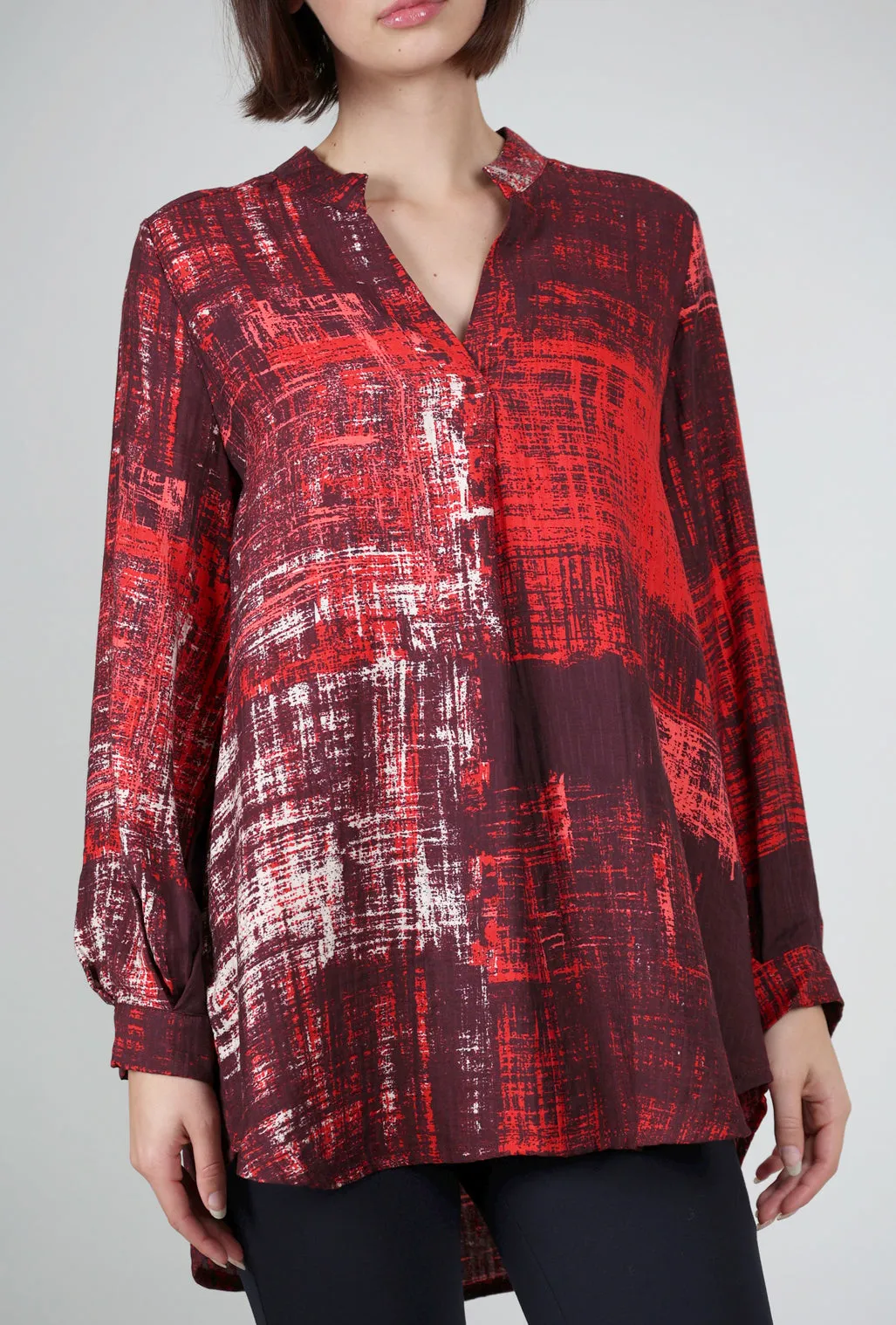 Tamra Tunic Blouse, Red/Plum