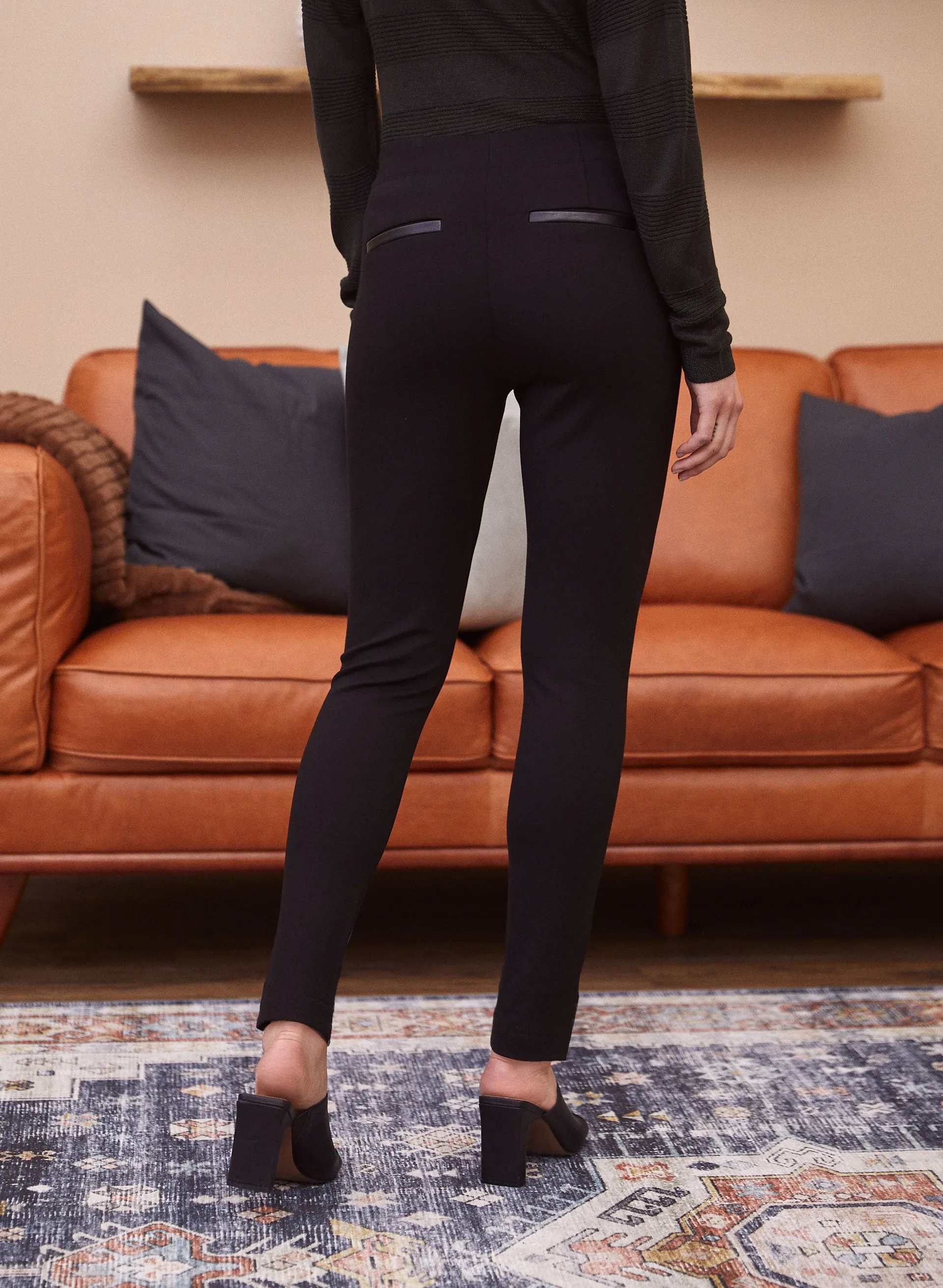 Vegan Leather Pull-On Leggings