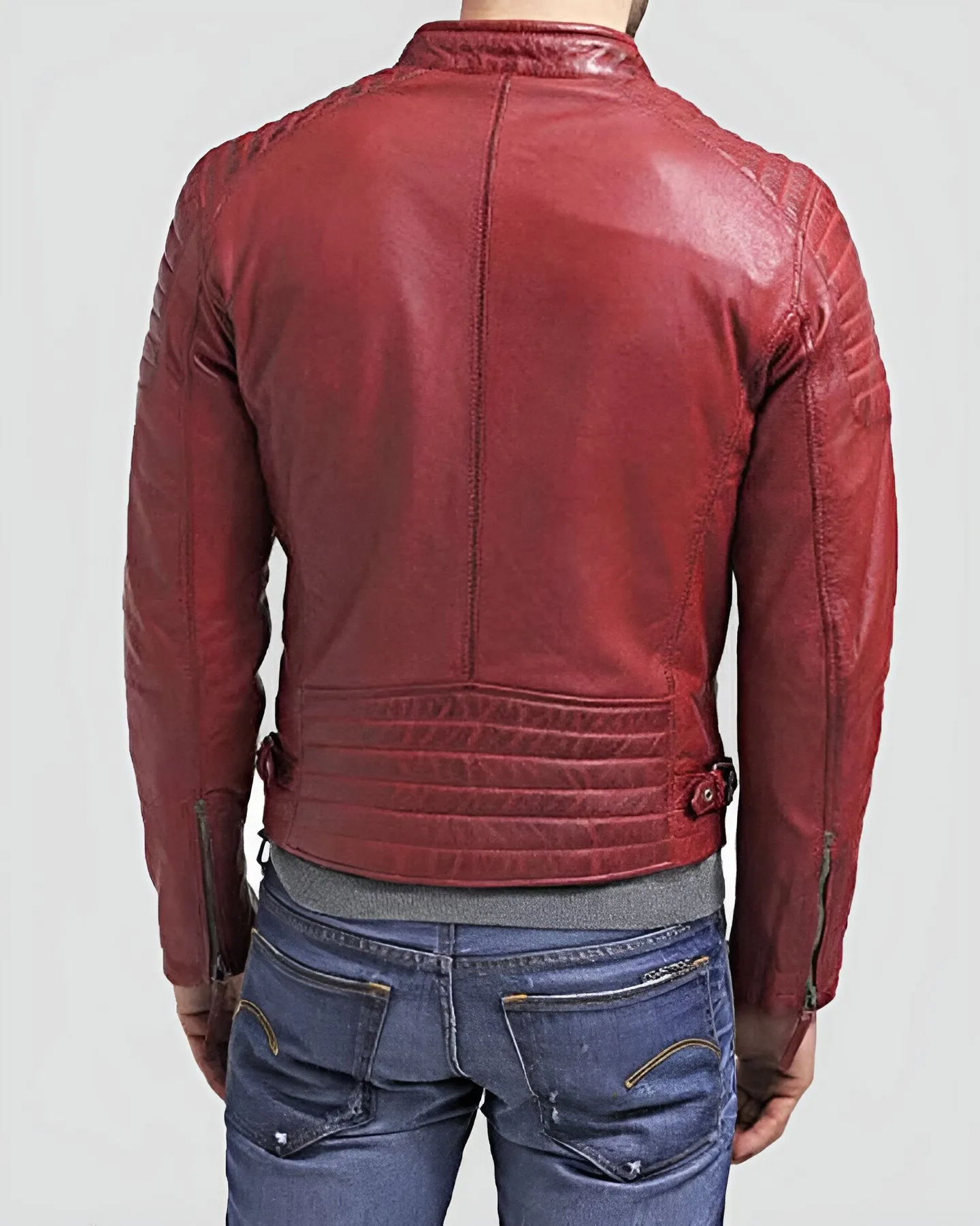 Vivian Red Quilted Racer Leather Jacket