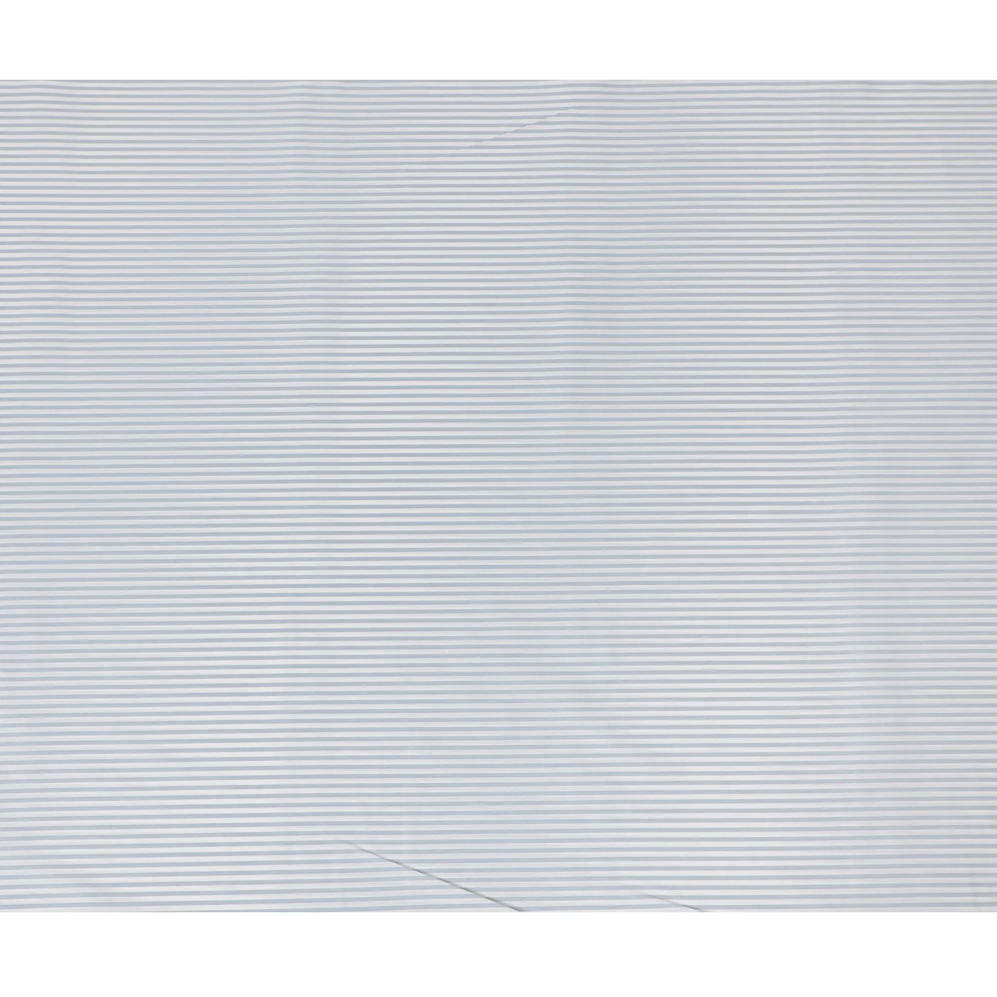 White & Sky Blue Horizontal Striped 100% Cotton Shirting Fabric, 150 cm Width, Made in Italy-D20512